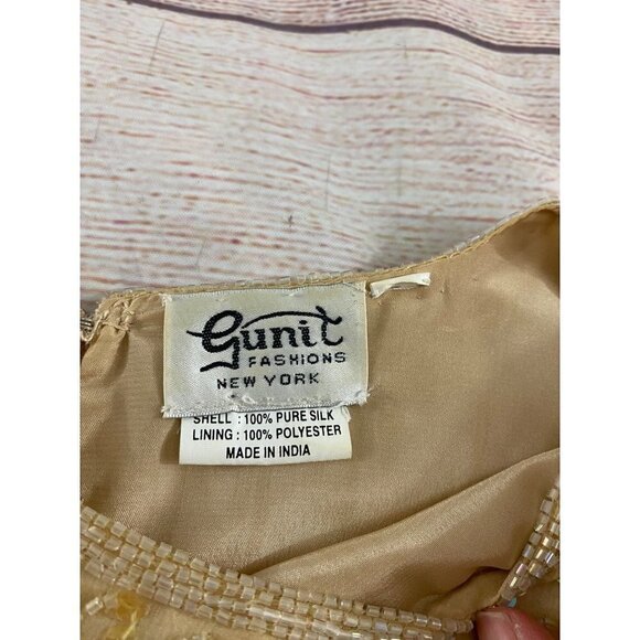 Vintage Gunnit Fashions New York Gold Beaded Top - Large - Picture 8 of 12